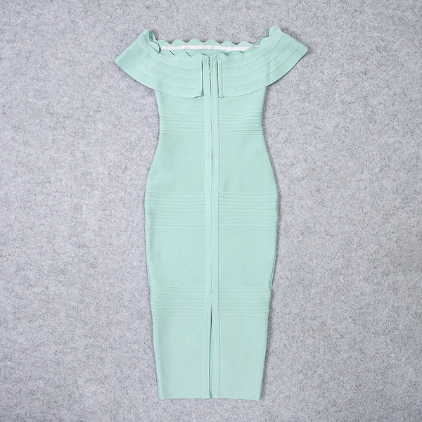 Harmony Off-The-Shoulder Bodycon Midi Dress