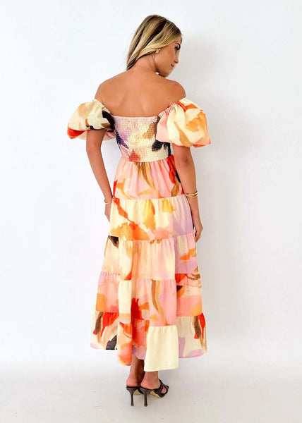 Taylor Puff-Sleeve Off-The-Shoulder Dress