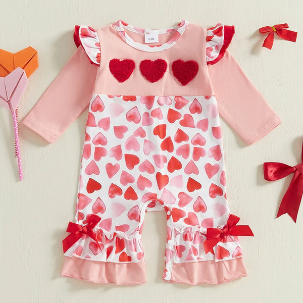 Hearts Aflutter Romper for Baby Girls