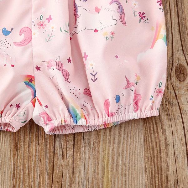 The Pink Unicorns Ruffle Romper