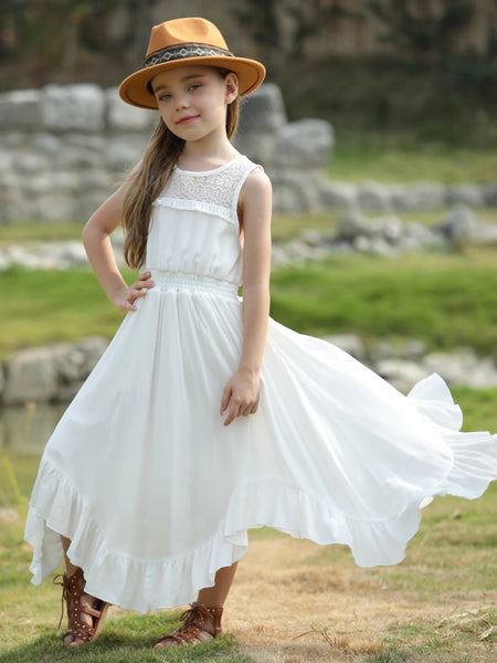 Megara Boho Fringe Maxi Dress for Girlsstat