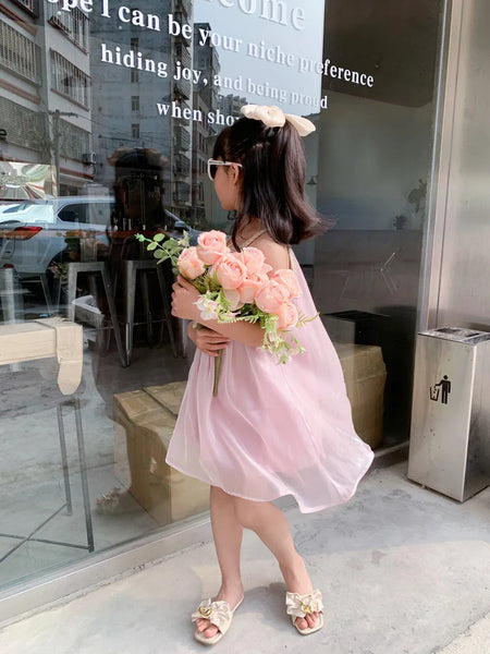 Mommy & Me Matching Dresses: Golden Rope Sleeveless Chiffon Dress
