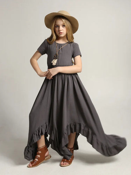 The Martina Short Sleeve Flowy Maxi Dress