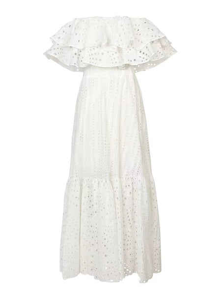 The Kendra Off-The-Shoulder Eyelet Maxi Dress for Women
