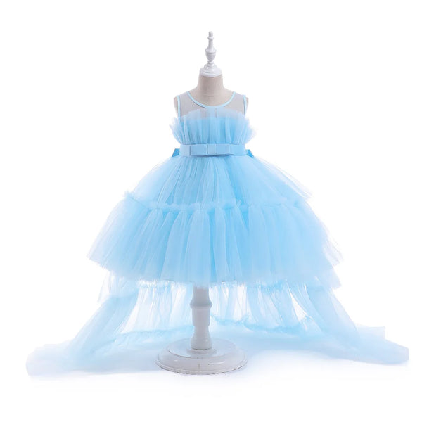 Dakota High Low Formal Ball Gown for Girls with Detachable Train