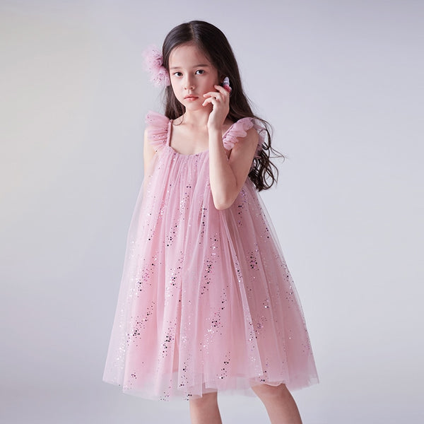 The Alex Flutter-Sleeve Tulle Dress