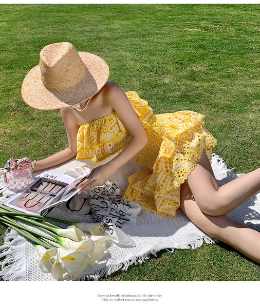 The Shirese Two-Piece Off-The-Shoulder Ruffle Top & Skirt for Women