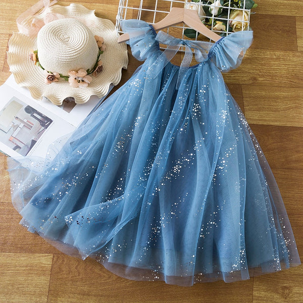 The Alex Flutter-Sleeve Tulle Dress