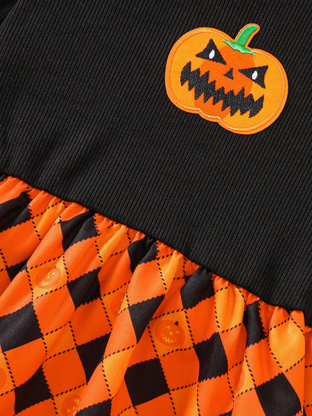 Sassy Pumpkin Twirl Dress for Girls