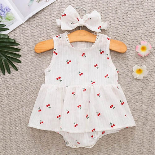 The Isla Cherry Romper Dress