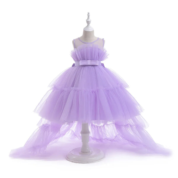 Dakota High Low Formal Ball Gown for Girls with Detachable Train