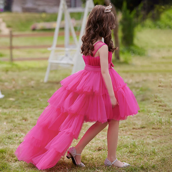 Dakota High Low Formal Ball Gown for Girls with Detachable Train