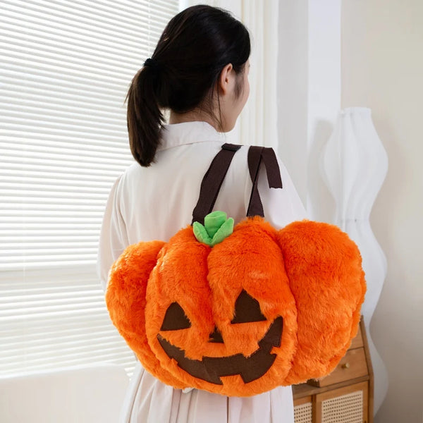Fluffy Pumpkin Backpack Bag