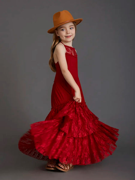 The Merida Sleeveless Lace Maxi Dress