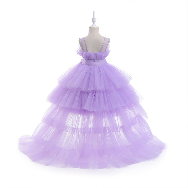 Dakota High Low Formal Ball Gown for Girls with Detachable Train