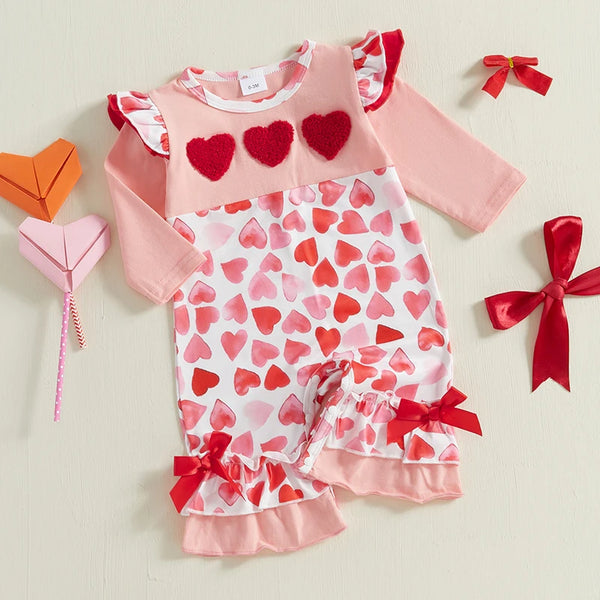 Hearts Aflutter Romper for Baby Girls