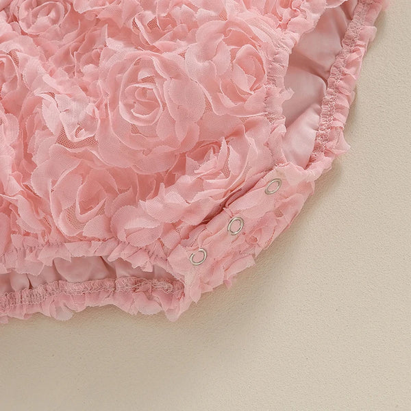 The Pretty Pink Rosette Romper + Bow