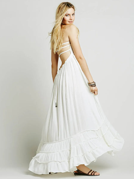 The Tasia Strappy-Back Halter Maxi