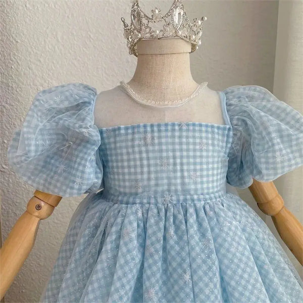 The Audrina Gingham Puff-Sleeve Dress