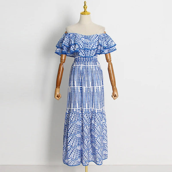 The Kendra Off-The-Shoulder Eyelet Maxi Dress for Women