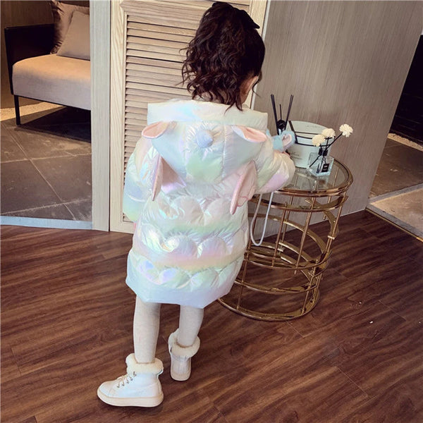 The Shiny Unicorn Puff Jacket for Little Girls