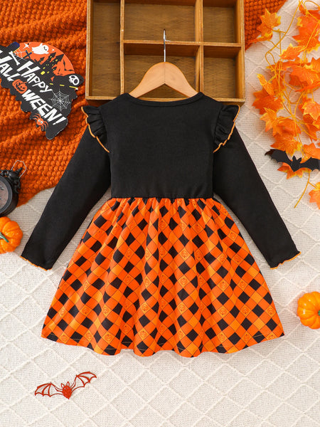Sassy Pumpkin Twirl Dress for Girls