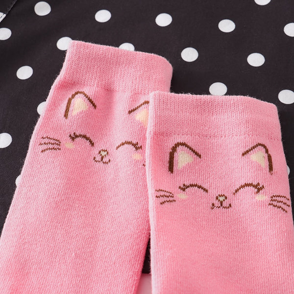 The Kinsley Polka Dot Kitty Dress, Socks and Matching Purse