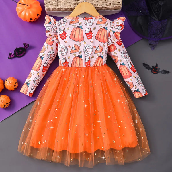 "Hello"ween Sparkly Twirl Dress for Girls