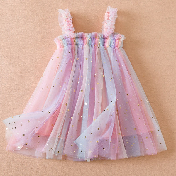 The Flora Rainbow Stars Tulle Dress
