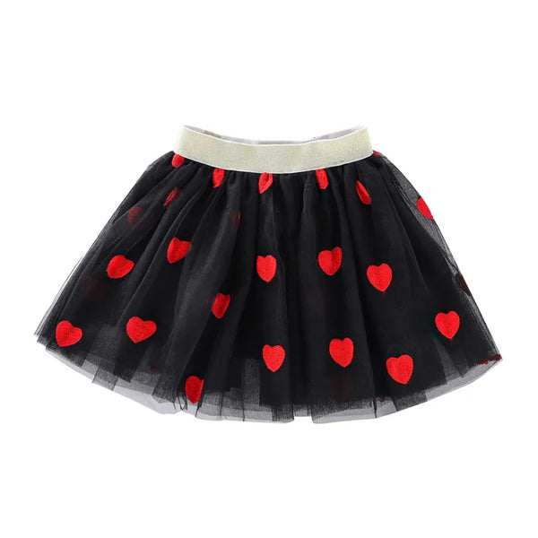 The Jadey Embroidered Hearts Tulle Tutu Skirt