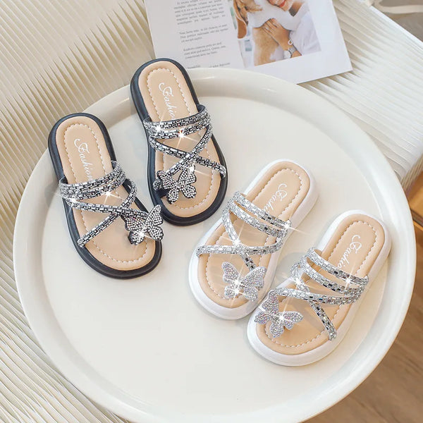 Butterfly Sparkle Slide Sandals for Girls