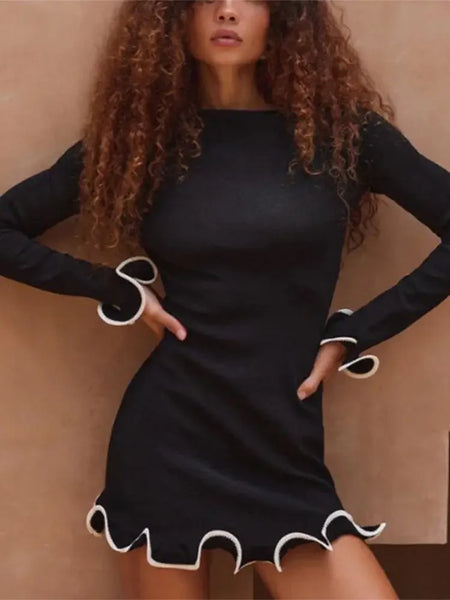 Topanga Flounce Hem Mini Sweater Dress for Women & Teens