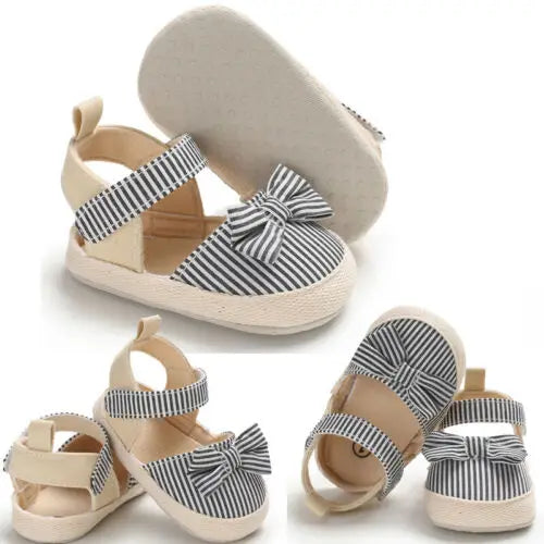 Kinsey Striped Soft Sole Toddler Fashionable Flats Anti-Skid