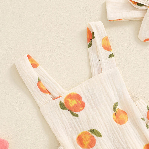 Just Peachy Ruffled Romper Outfit