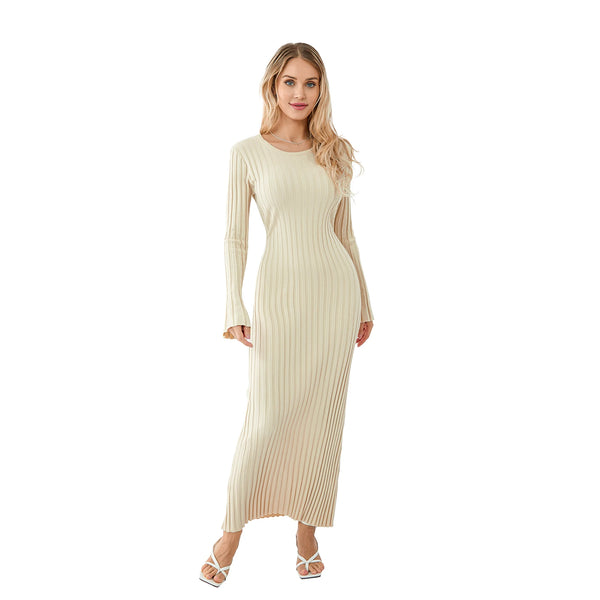 Bella Ribbed Knit Long Sleeve Dress