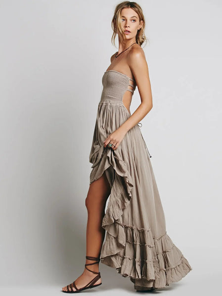 The Tasia Strappy-Back Halter Maxi