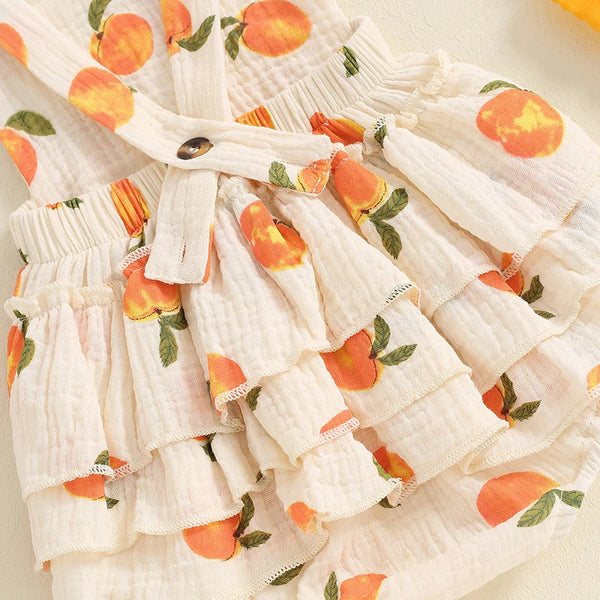 Just Peachy Ruffled Romper Outfit