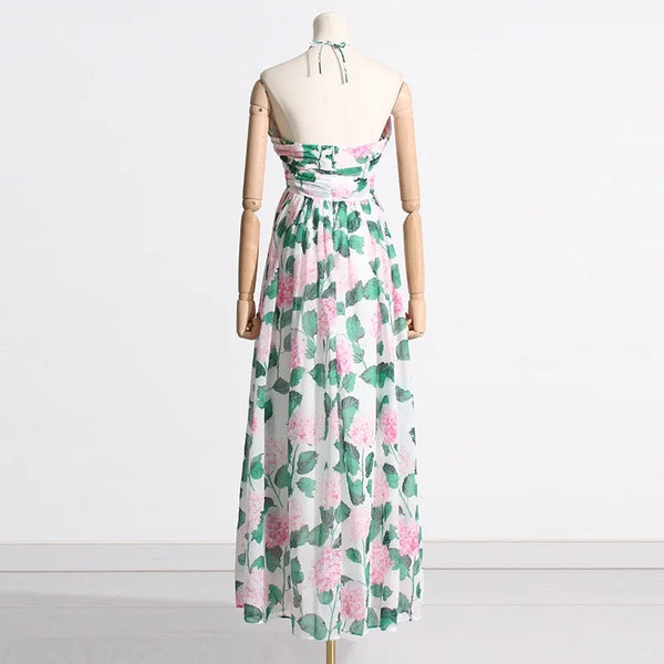 The Dahlia Halter Floral Sweetheart Midi/Maxi for Women