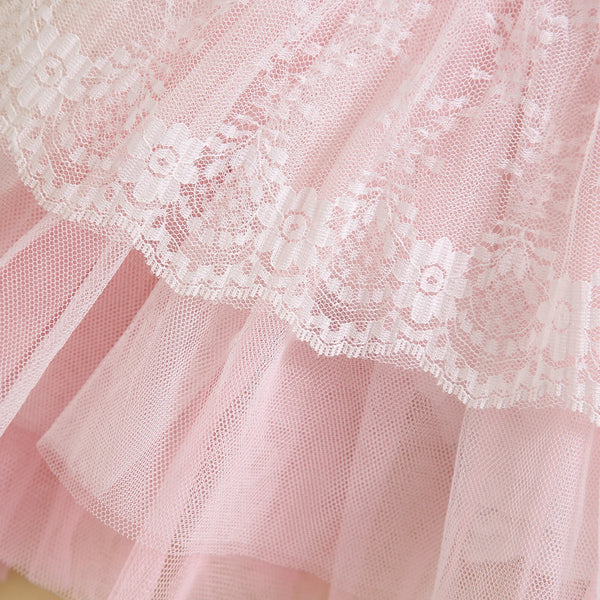 Rainbow Baby Pink Ruffled Romper Dress