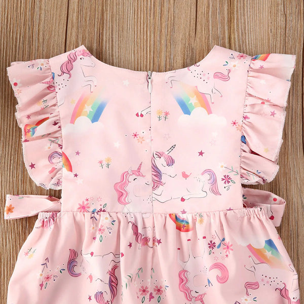 The Pink Unicorns Ruffle Romper