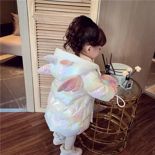 The Shiny Unicorn Puff Jacket for Little Girls