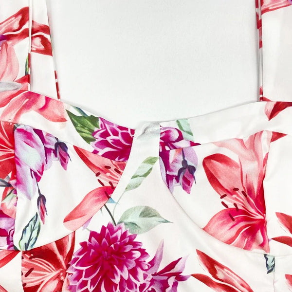 The Michelle Floral Maxi Skirt and Crop Top Set for Women