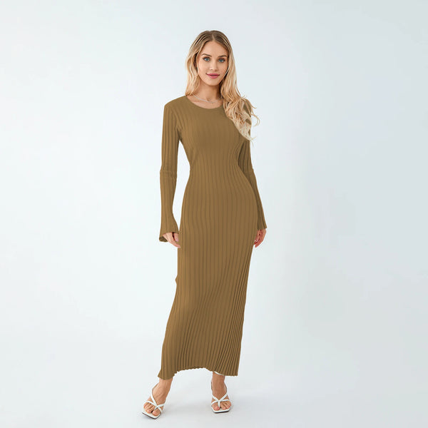 Bella Ribbed Knit Long Sleeve Dress