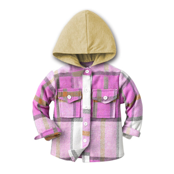 The Hooded Plaid Shacket for Baby & Girls
