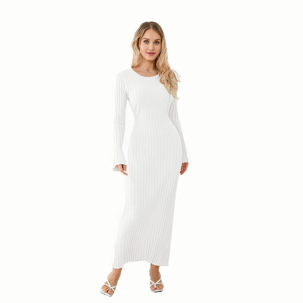 Bella Ribbed Knit Long Sleeve Dress