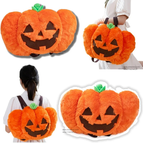 Fluffy Pumpkin Backpack Bag