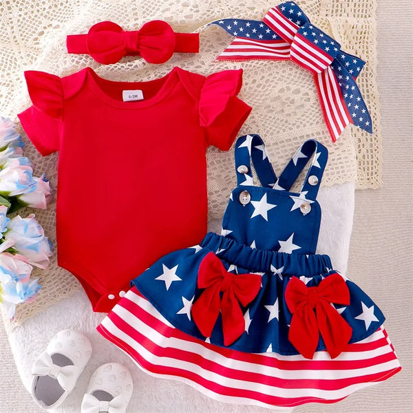 American Princess Stars & Stripes Outfit for Baby & Toddler Girls