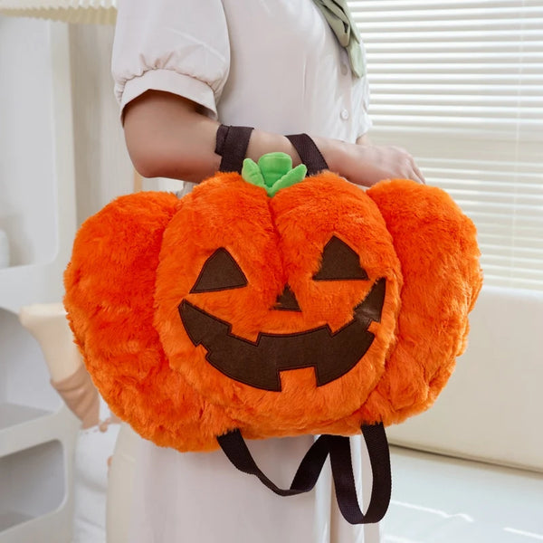 Fluffy Pumpkin Backpack Bag