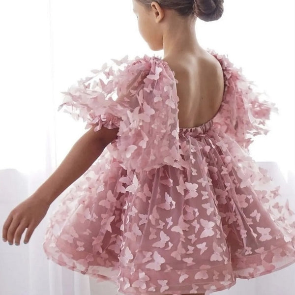 The Little Princess Puff-Sleeve Butterfly Dress