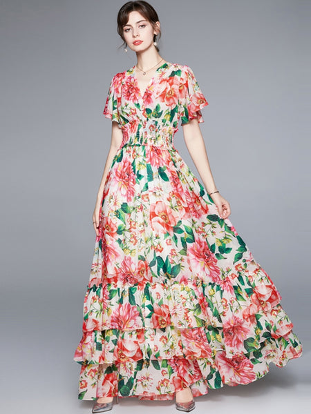 The Hera Floral Maxi Dress for Women-EXTENDED SIZES